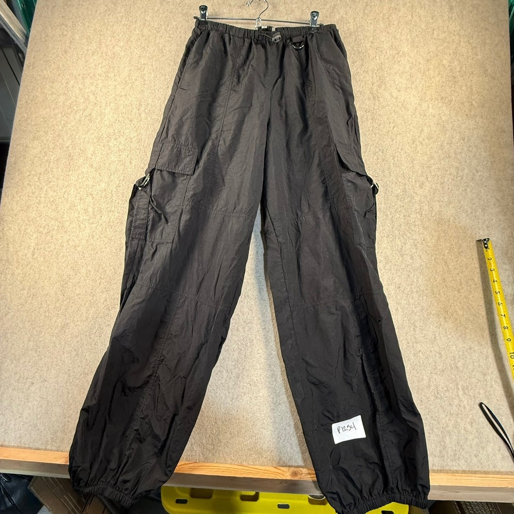 PacSun Black Nylon Cargo Pants Mens Small Streetwear Utility Joggers